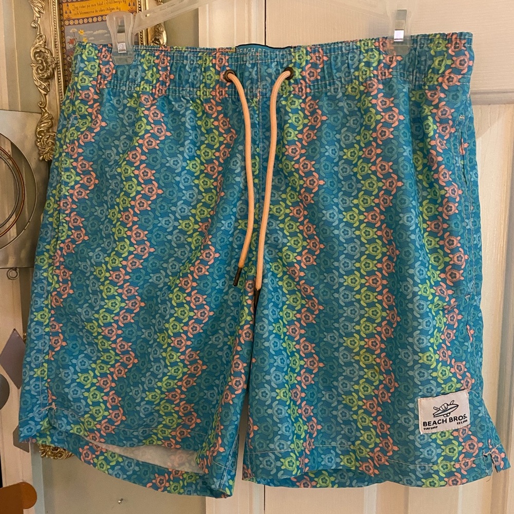 Beach Bros Ombré Turtle Swim Shorts